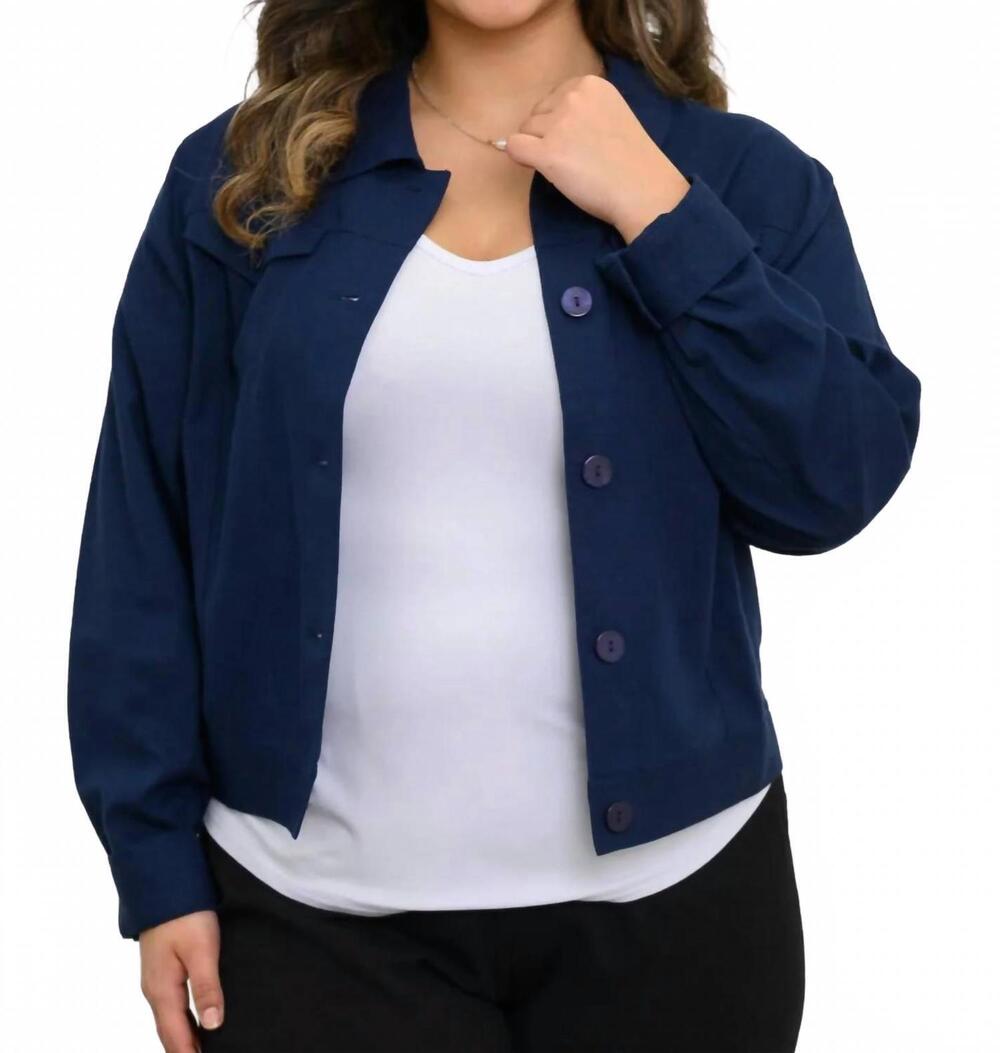 NEW BLUE SKY CLOTHING CO women's colleen jacket in dark indigo blue
